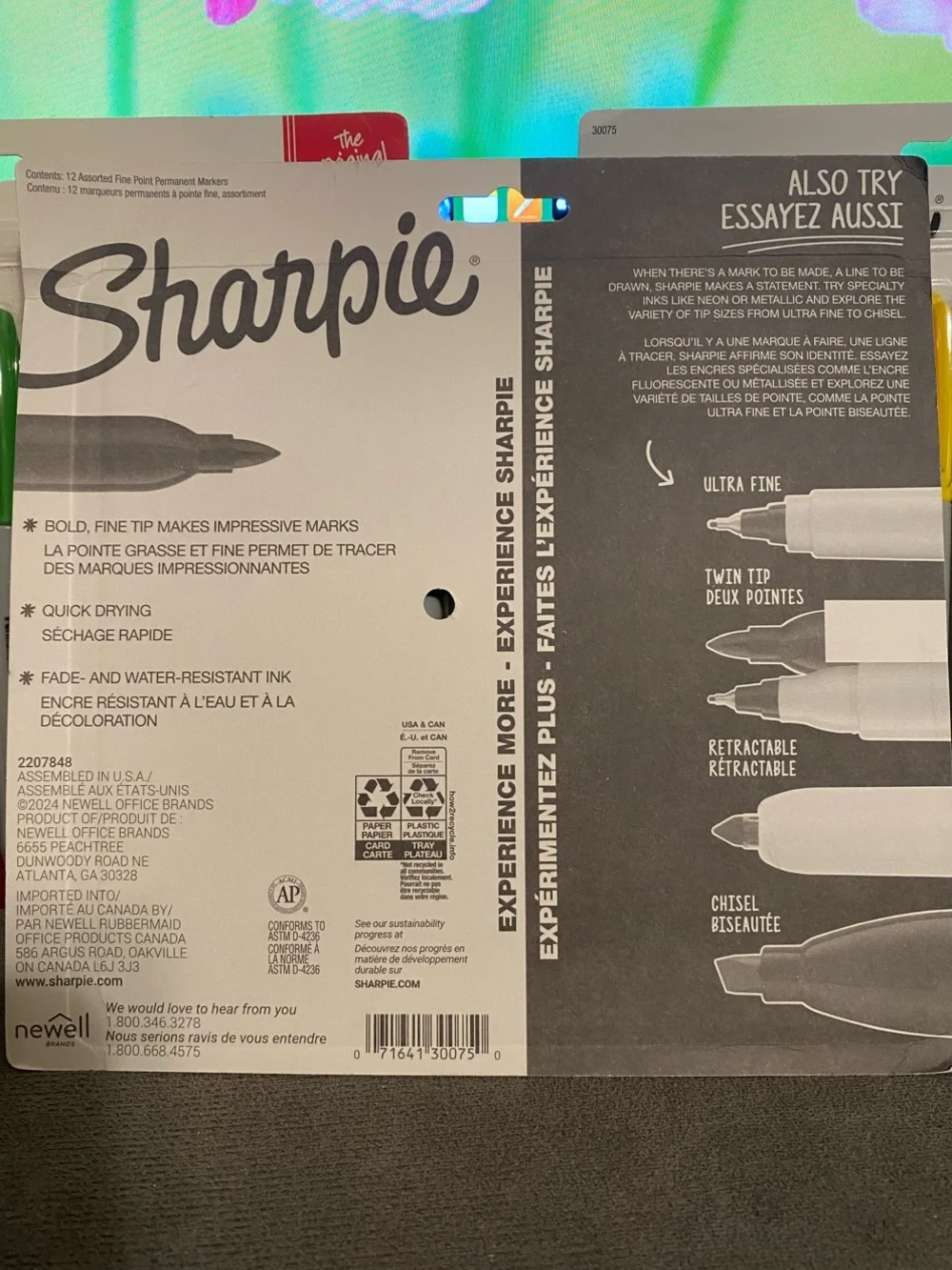 Sharpie Fine Point Permanent Markers - Assorted Colors (3 packs of 12)